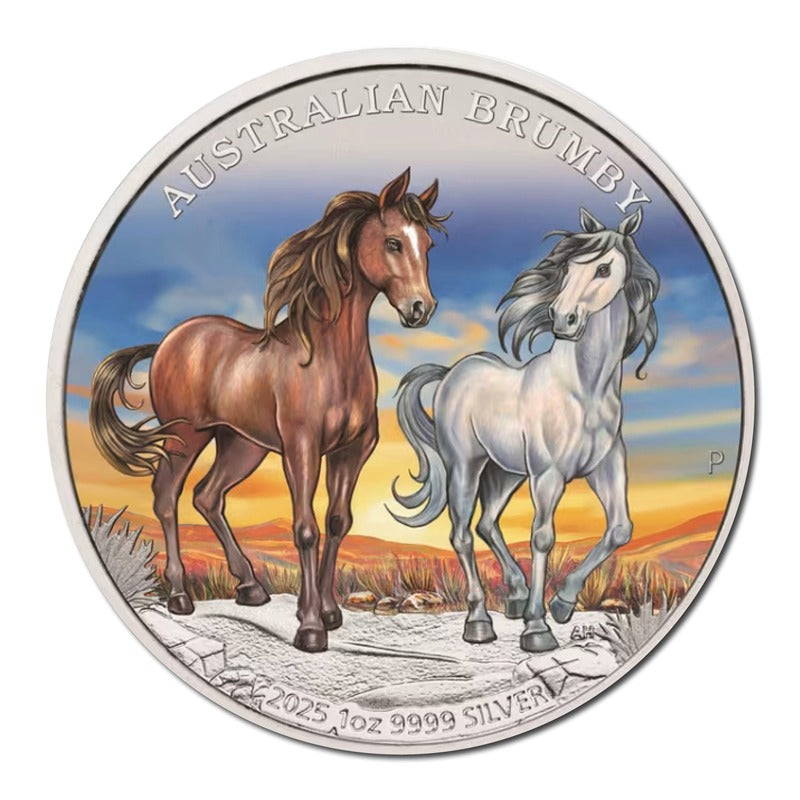 2025 Australian Brumby 1oz Silver Coloured Coin