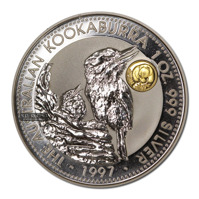1997 Kookaburra 1oz Silver UNC - Gold Panda Privy Mark
