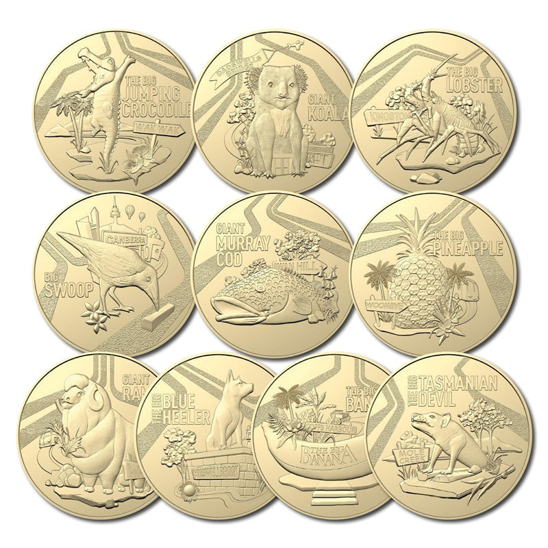 $1 2023 'Aussie Big Things' 10 Coin Set with Folder