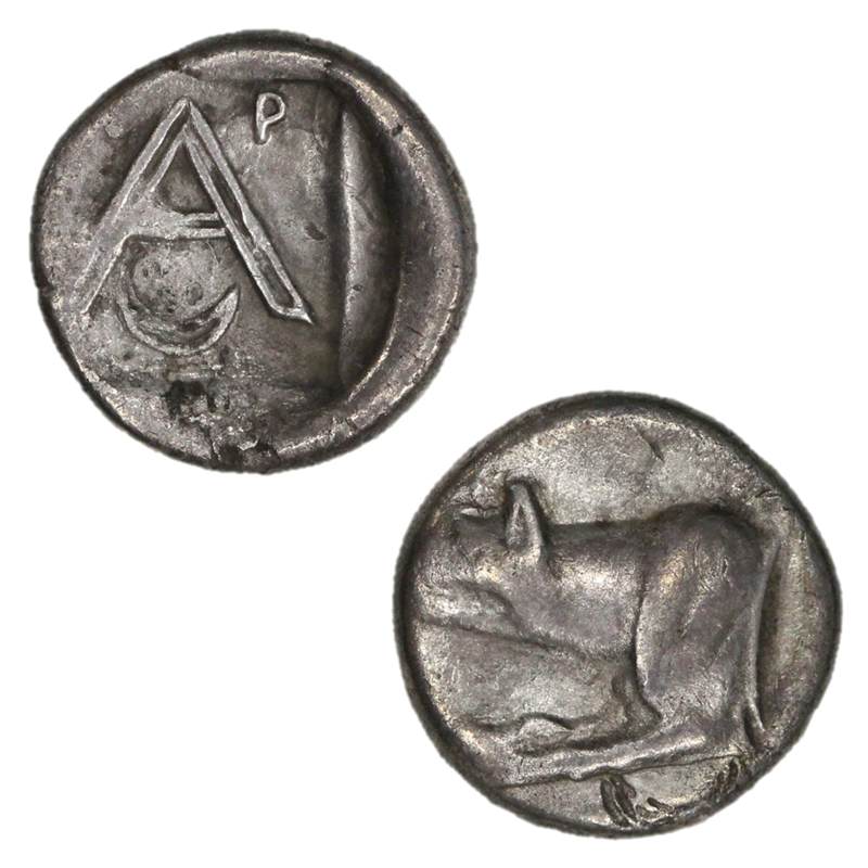 Greece, Peloponnesos, Argolis 330-2700BC Silver Hemidrachm