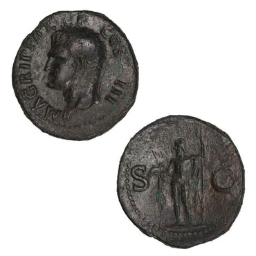 Ancient Rome, Agrippa 37-41AD Bronze Assarion