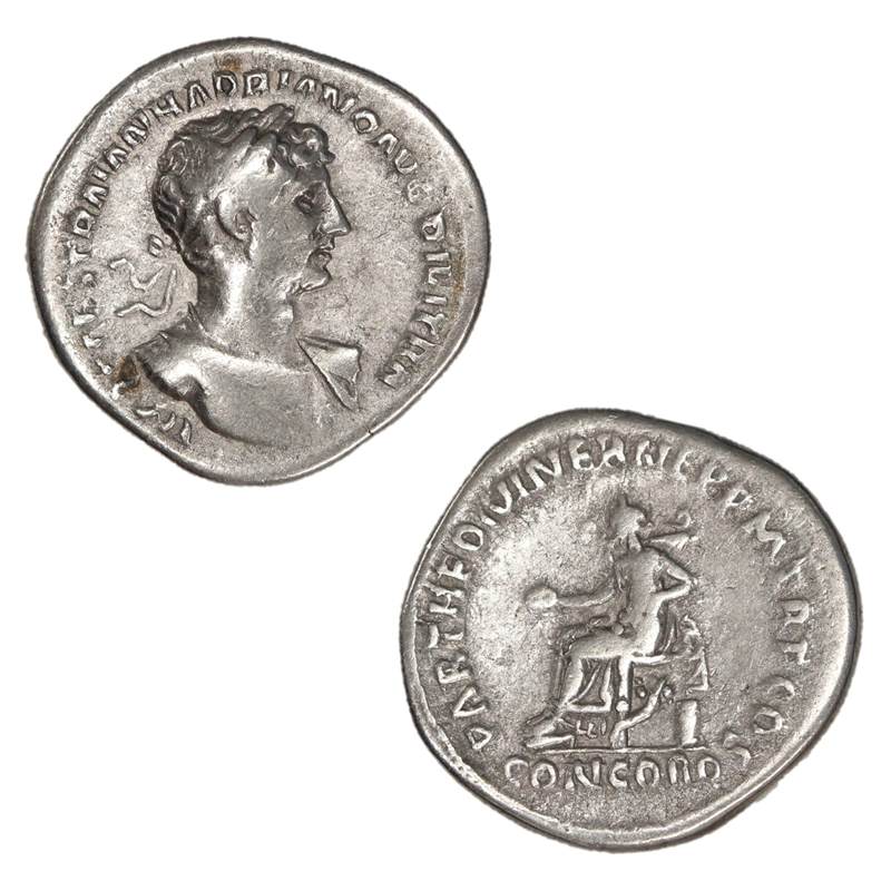 Ancient Rome, Hadrian 117-138AD Silver Denarius