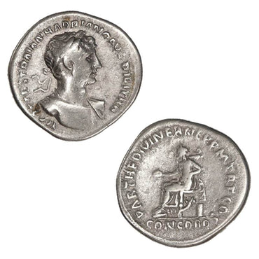 Ancient Rome, Hadrian 117-138AD Silver Denarius