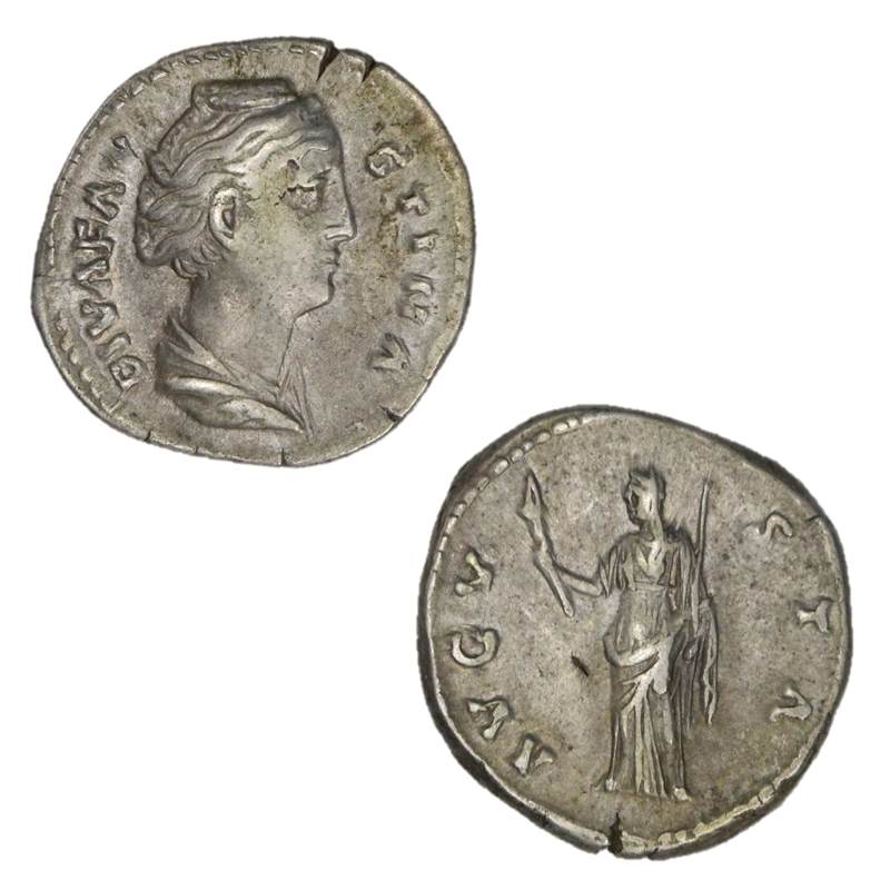 Ancient Rome, Faustina Senior d.141AD Silver Denarius VF+