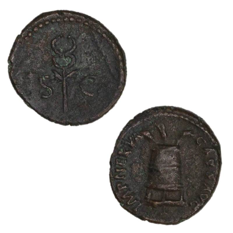 Ancient Rome, Nerva 96-98AD Bronze Quadrans VF+