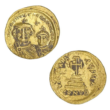 Byzantine Heraclius & Heraclius Constantine 610-641 Gold Solidus