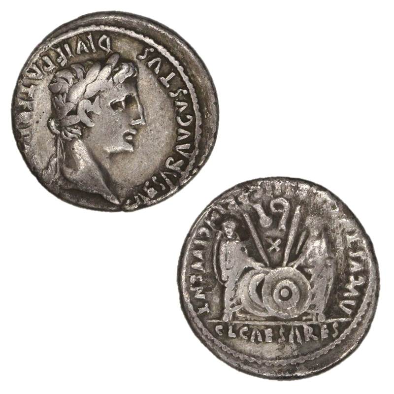 Ancient Rome Augustus 27BC-14AD Silver Denarius VF