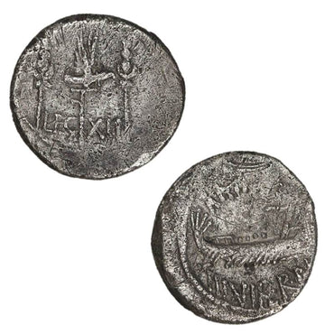 Roman Republic, Imperial, Marc Antony 32-31BC Silver Denarius