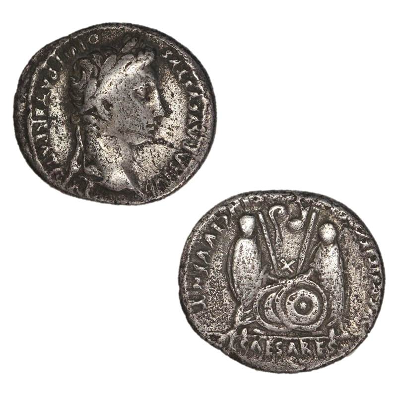 Ancient Rome, Augustus 27BC-14AD Silver Denarius nVF