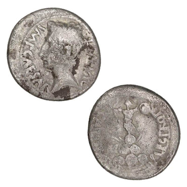 Ancient Rome Augustus 27BC-14AD Silver Denarius nFine