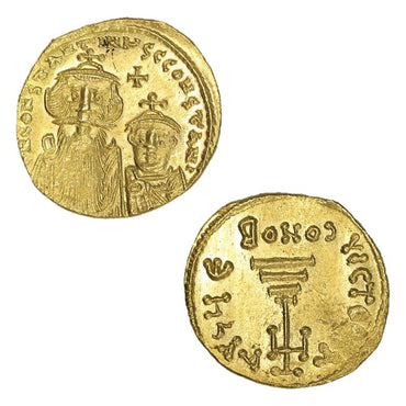Byzantine Constans II with Constantine IV 641-668AD Gold Solidus