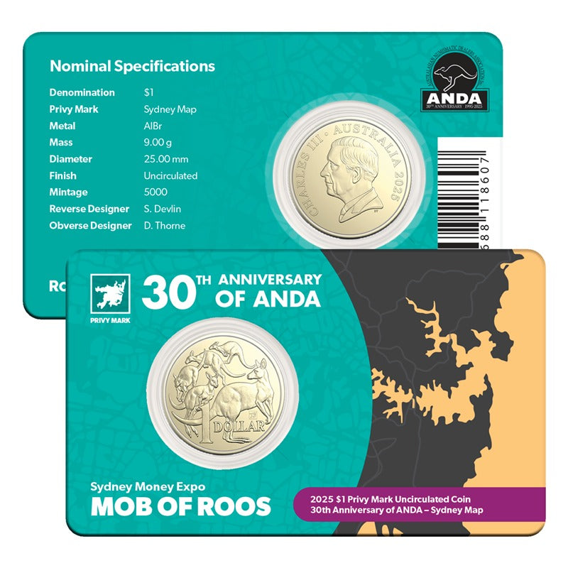 $1 2025 Mob of Roos Privy Mark - Sydney ANDA Expo