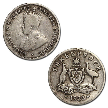 Australia 1922/1 Overdate Threepence VG