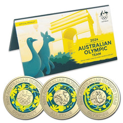 $2 2024 Australian Olympic Team Coloured Trio UNC