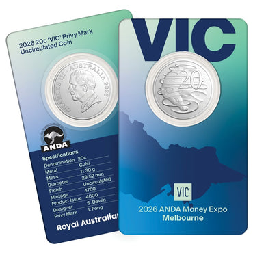 20c 2026 State Series 'VIC' Privy Mark - Melbourne ANDA Expo - PRE-ORDER