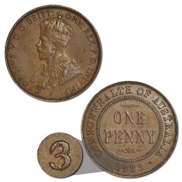 Australia 1933/2 Overdate Melbourne Penny
