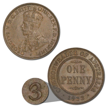 Australia 1933/2 Overdate Melbourne Penny