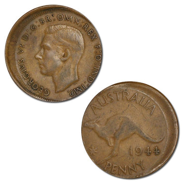 Australia 1944 Y. Perth Penny Errors 10%-16% Mistrikes