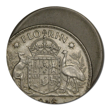 Australia 1946 Florin Error 25% Mistrike nEF RARE!