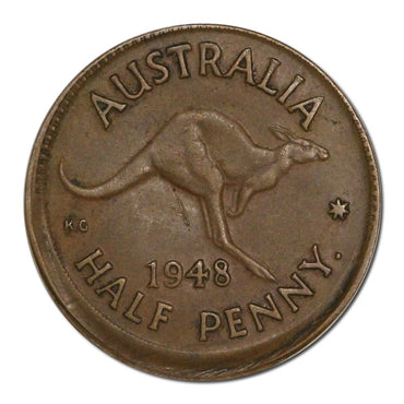 Australia 1948 Y. Halfpenny Error 10% Mistrike
