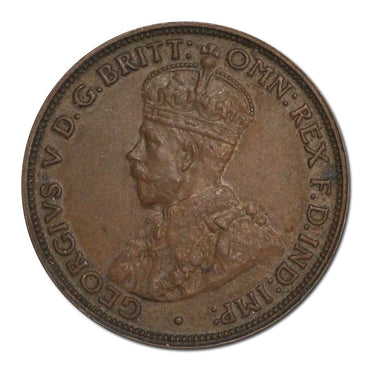 Australia (1911-36) Halfpenny Error Full Obverse Brockage