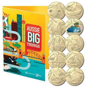 $1 2023 'Aussie Big Things' 10 Coin Set with Coloured Giant Murray Cod