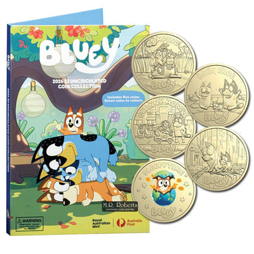 $2 2026 Bluey Five Coin Set with Coloured Sleepytime