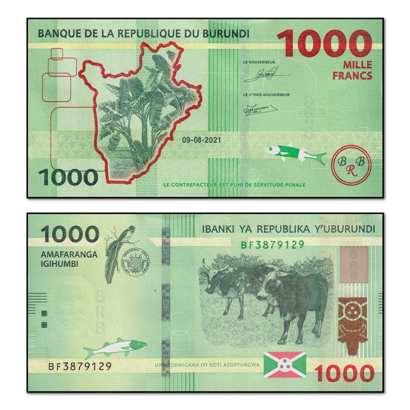Burundi 2021 1000 Francs P.51B CFU
