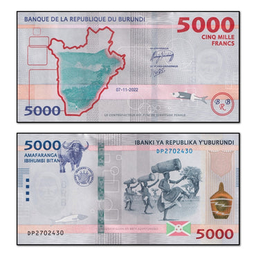 Burundi 2022 5000 Francs P.58 CFU #2456