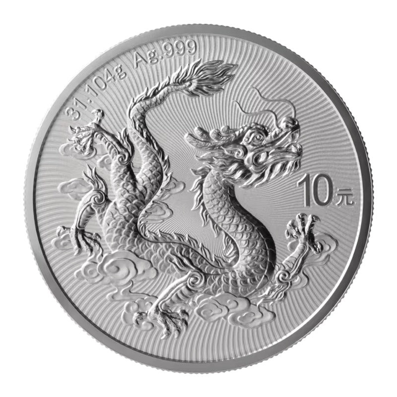 China 2026 Dragon 1oz Silver UNC