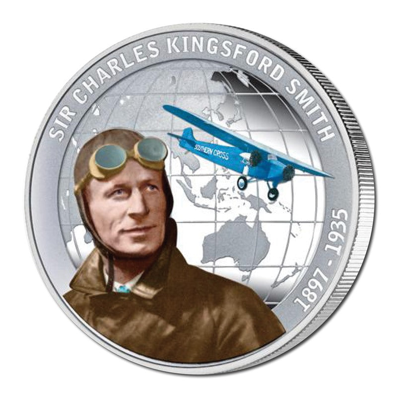 Tuvalu 2010 Sir Charles Kingsford Smith 1oz Silver Proof