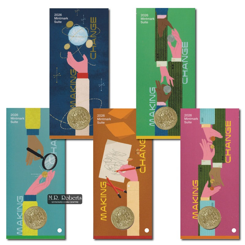 $1 2026 60th Anniversary Decimal Currency 'B' Brisbane Counterstamp Set of 5