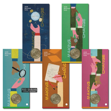 $1 2026 60th Anniversary Decimal Currency Map Counterstamp Set of 5