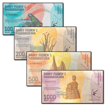Madagascar 2017 100, 200, 500 & 1000 Ariary Set of 4 CFU
