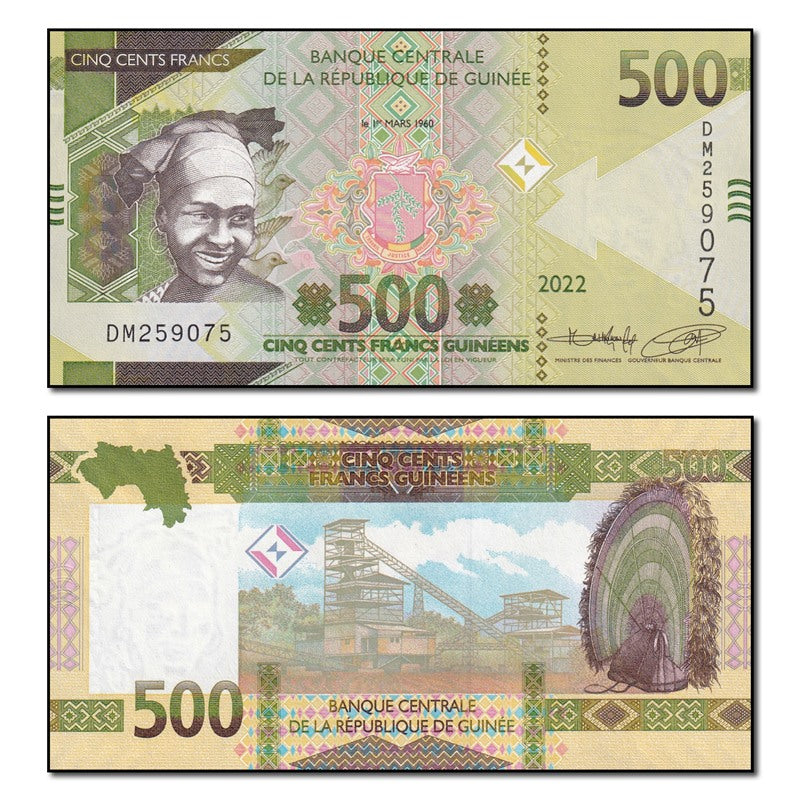 Guinea 2022 500 Francs P.52b CFU #2532