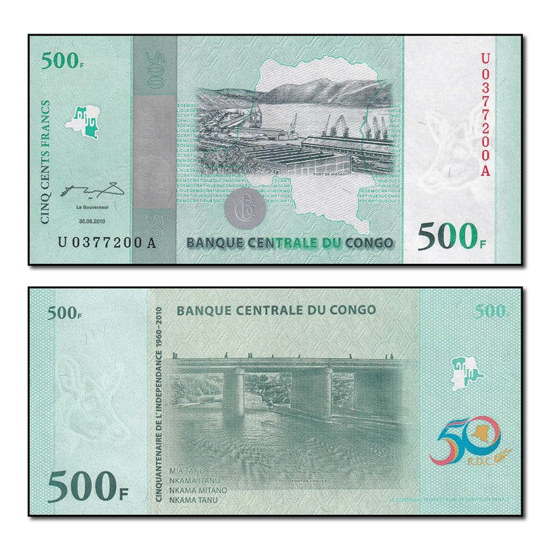 Congo Democratic Republic 2010 500 Francs P.100 CFU