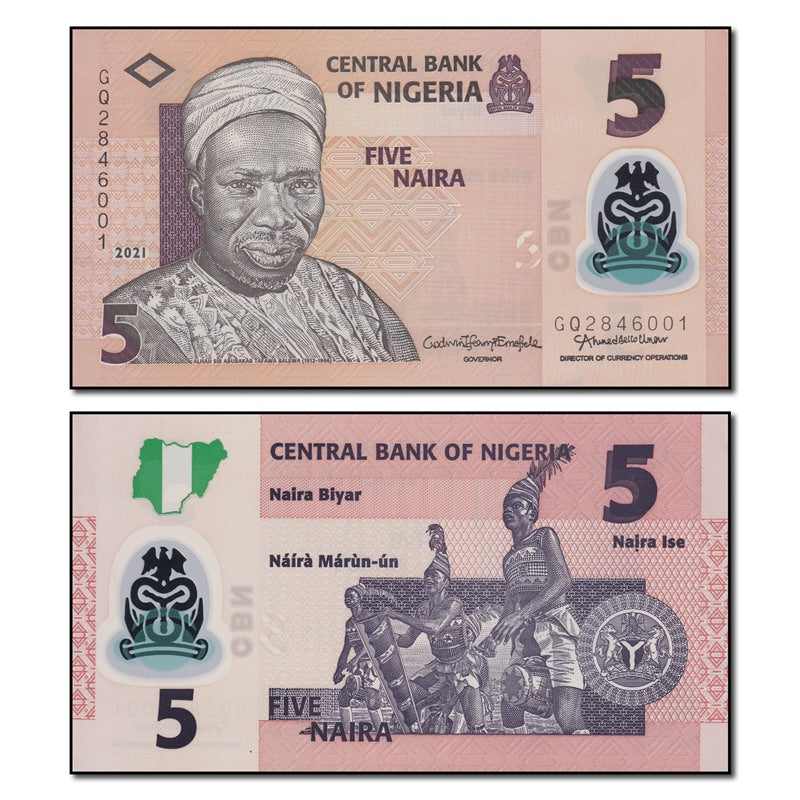 Nigeria 2021 5 Naira P.38 CFU