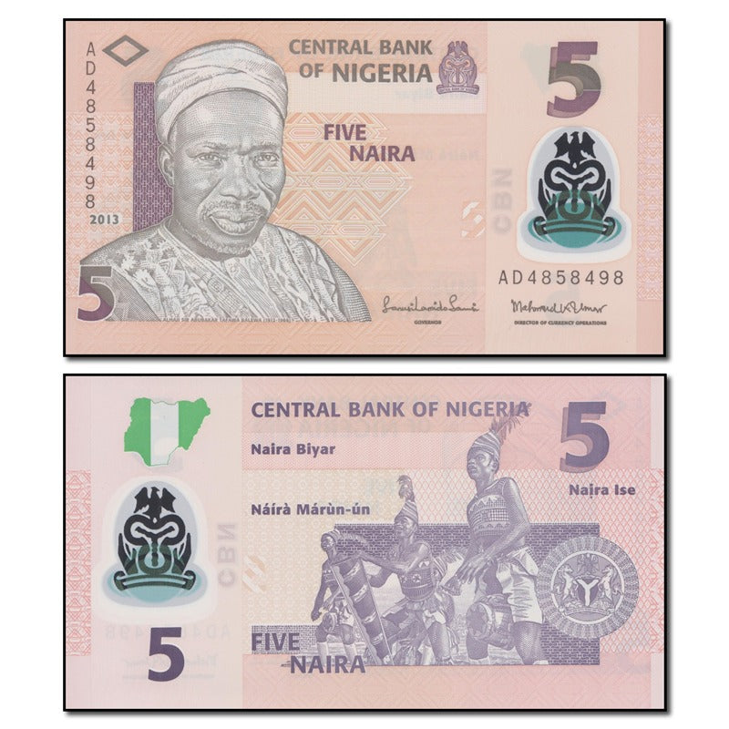 Nigeria 2009-2024 5 Naira P.38 CFU