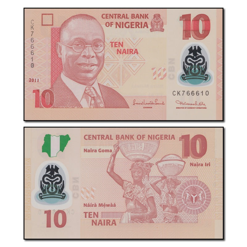Nigeria 2009-2024 10 Naira P.39 CFU