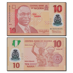 Nigeria 2009-2024 10 Naira P.39 CFU