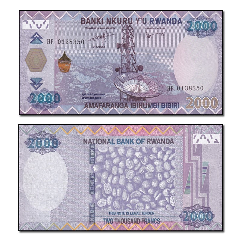 Rwanda 2014 2000 Francs P.40 CFU