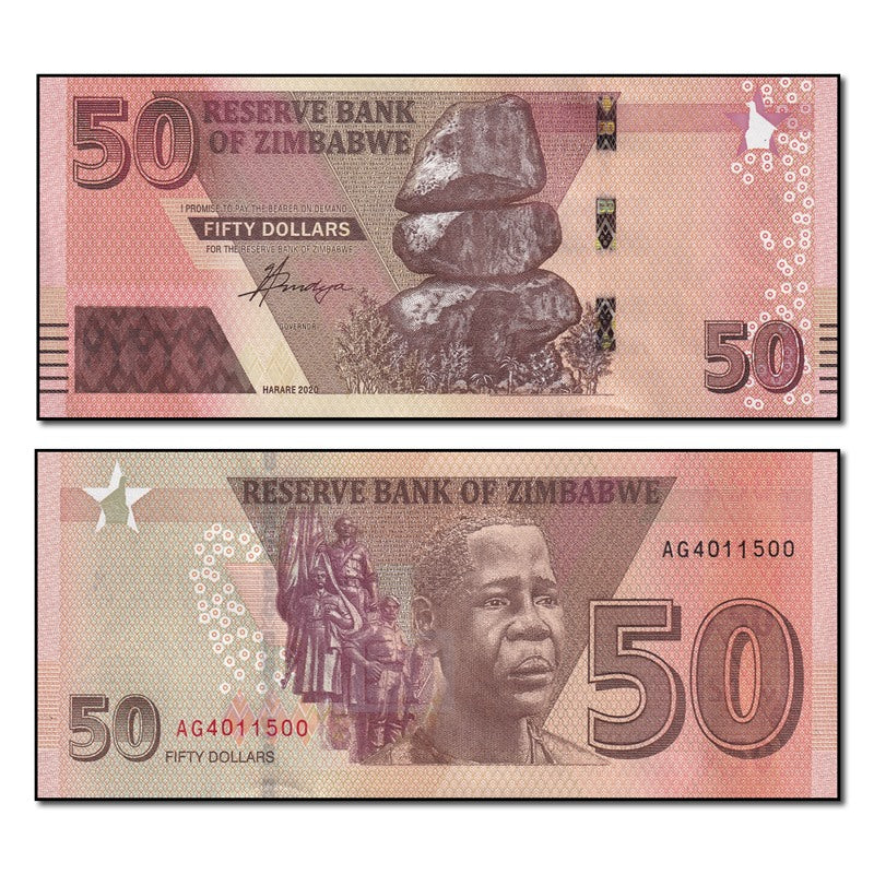 Zimbabwe 2020 50 Dollars P.105 CFU