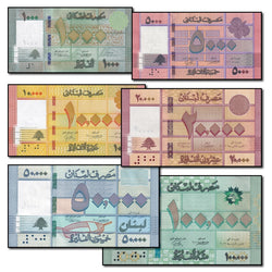 Lebanon 2017-2022 1000-100,000 Livres Set of 6 CFU