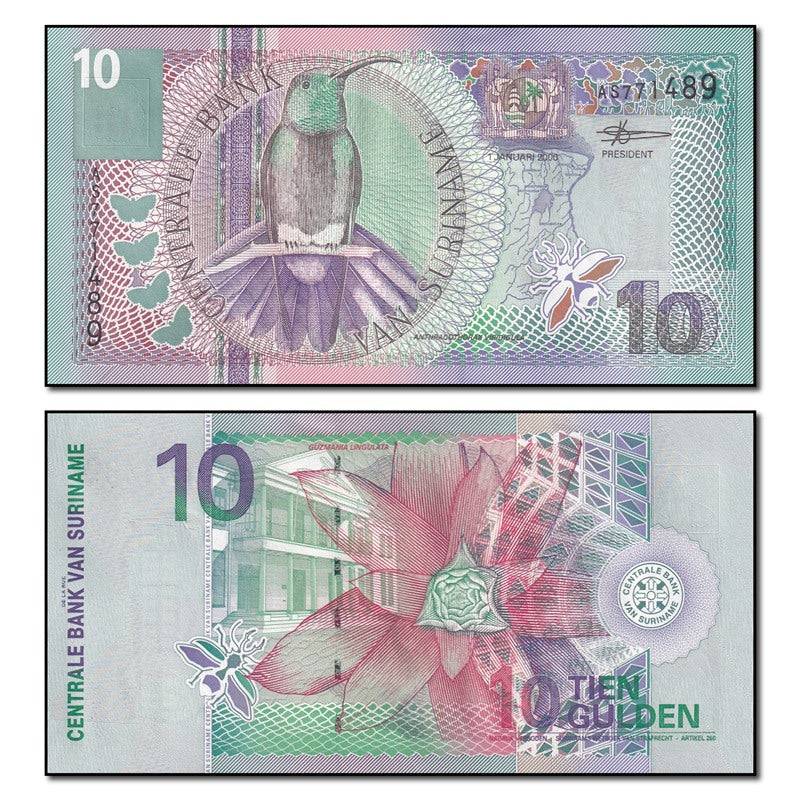 Suriname 2000 10 Gulden P.147 CFU