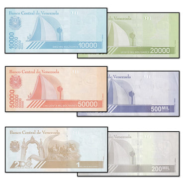 Venezuela 2019-2020 10,000-1 Million Bolivares Set of 6 CFU