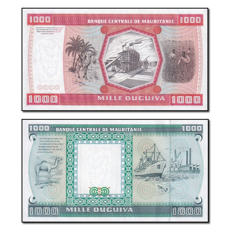 Mauritania 1981-1989 1000 Ouguiya P.3d & P.7a Pair