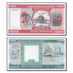 Mauritania 1981-1989 1000 Ouguiya P.3d & P.7a Pair