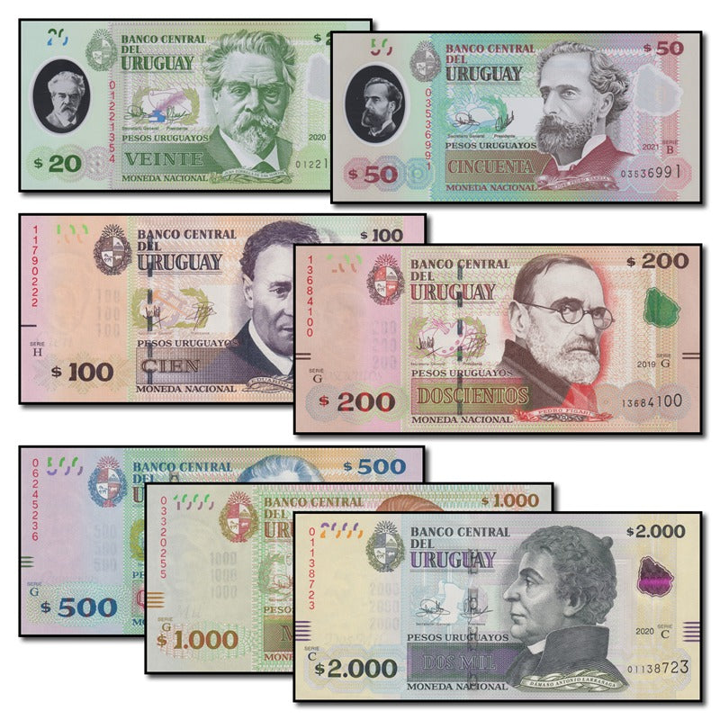 Uruguay 2019-2021 20-2000 Pesos Set of 7 CFU