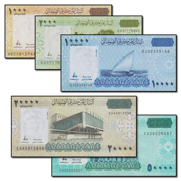 Somalia 2010 1000-50,000 Shilin Set of 5 CFU