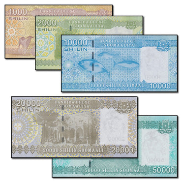 Somalia 2010 1000-50,000 Shilin Set of 5 CFU
